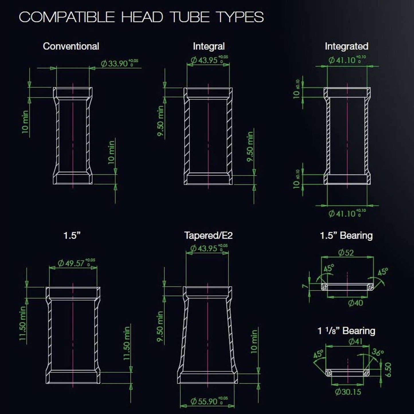 High Cup for HOPE PICK'N'MIX 1"1/8 Semi-Integrated Headset ZS49 Black Reducer