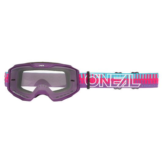 O'NEAL B-10 STRIPED μάσκα ροζ/βιολετί Clear Shield