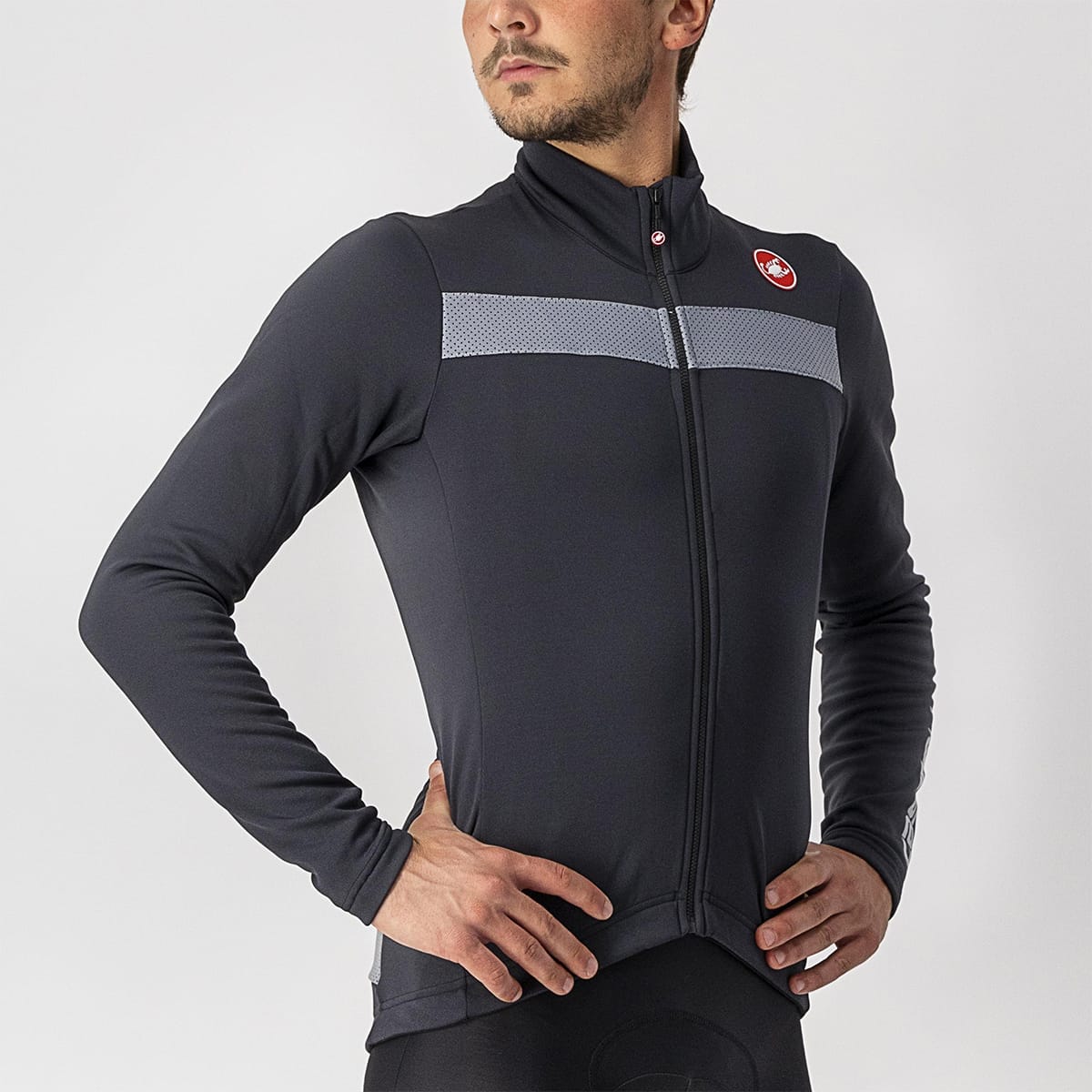 CASTELLI PURO 3 FZ Long Sleeve Jersey Μαύρο/γκρι