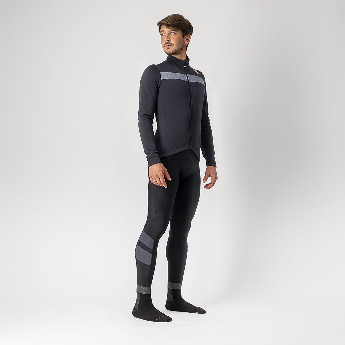 CASTELLI PURO 3 FZ Long Sleeve Jersey Μαύρο/γκρι