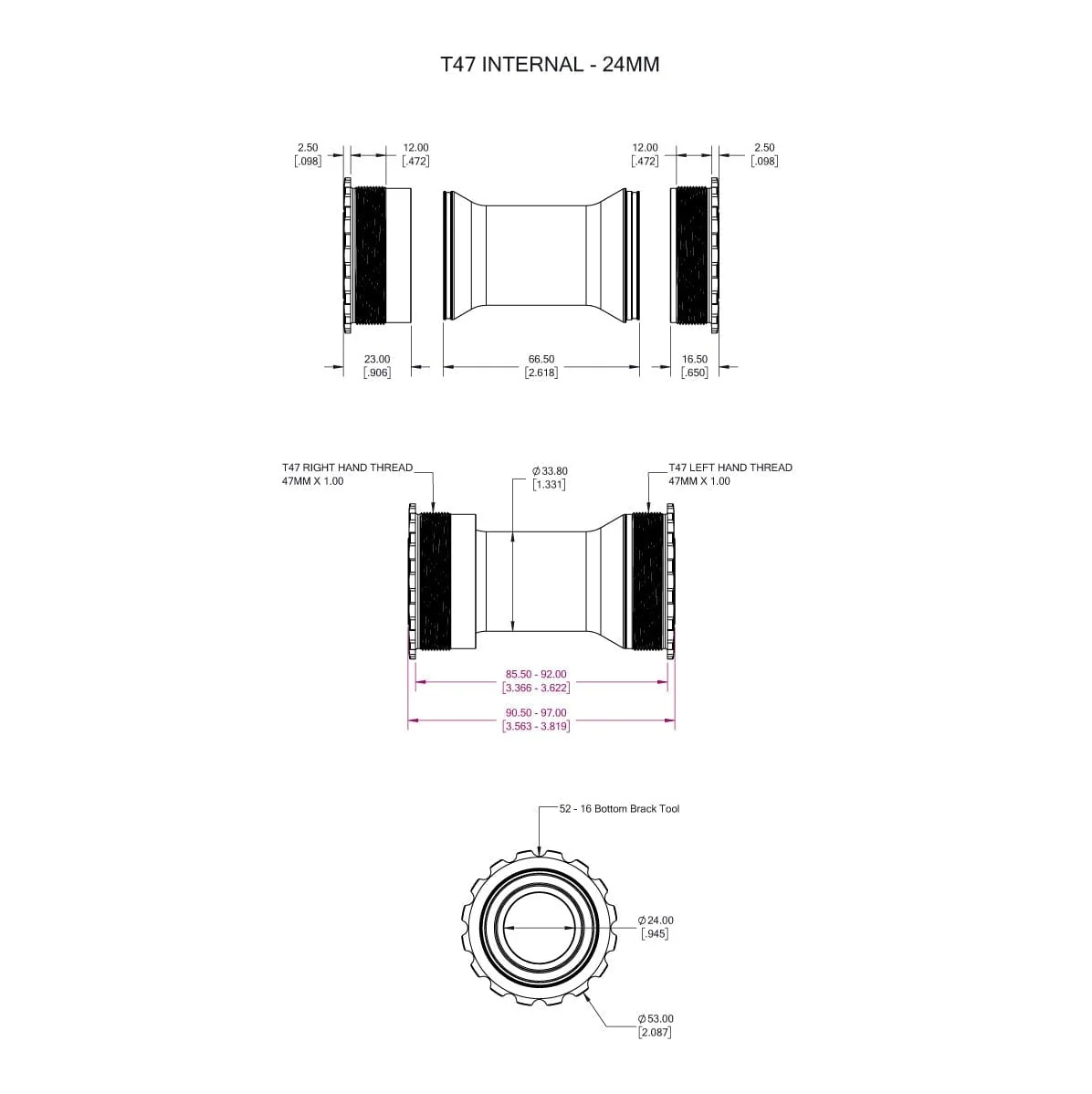 WOLFTOOTH T47 24mm Purple crankset