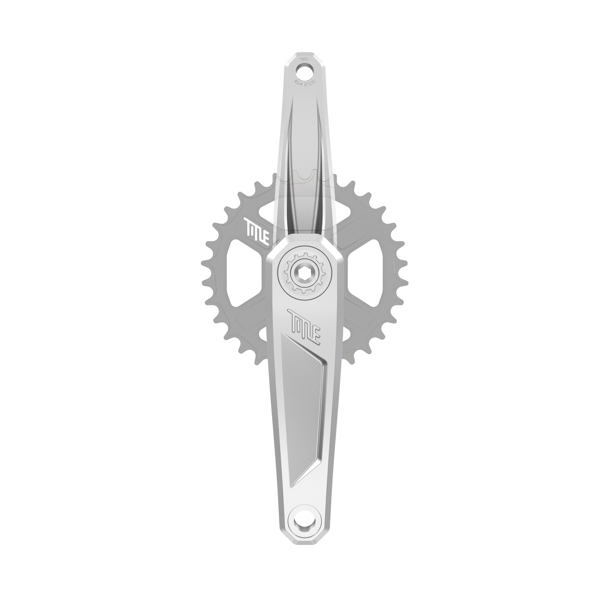 Manivelles Title CR1 chrome 155 mm, vue de face (plateau non inclus)