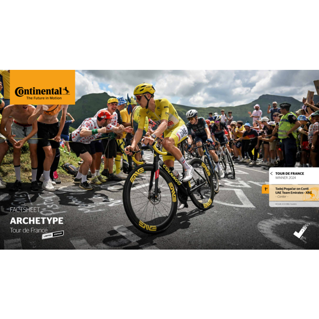CONTINENTAL ARCHETYPE TDF 2025 700x30c Tubeless Ready Μαύρο ελαστικό - Περιορισμένη έκδοση