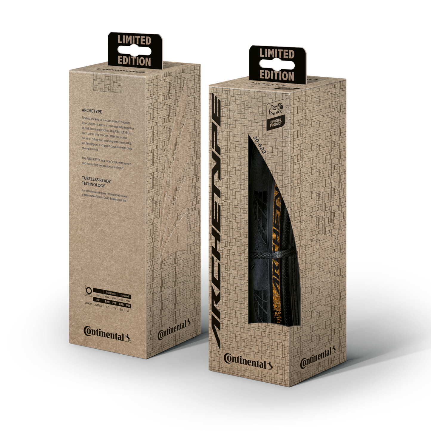 CONTINENTAL ARCHETYPE TDF 2025 700x30c Tubeless Ready Μαύρο ελαστικό - Περιορισμένη έκδοση