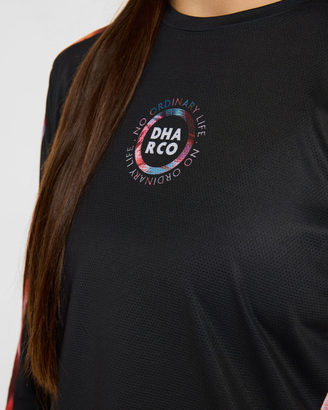 Γυναικείο DHARCO RACE NEBULA Long Sleeve Jersey Μαύρο/Ροζ