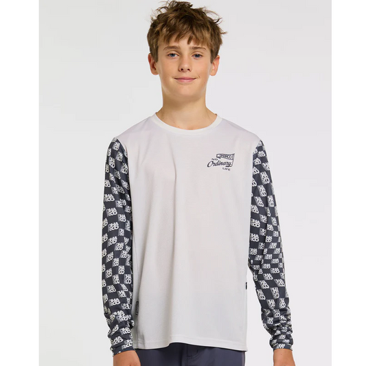 DHARCO GRAVITY OFFSET Junior Long Sleeve Jersey White/Black
