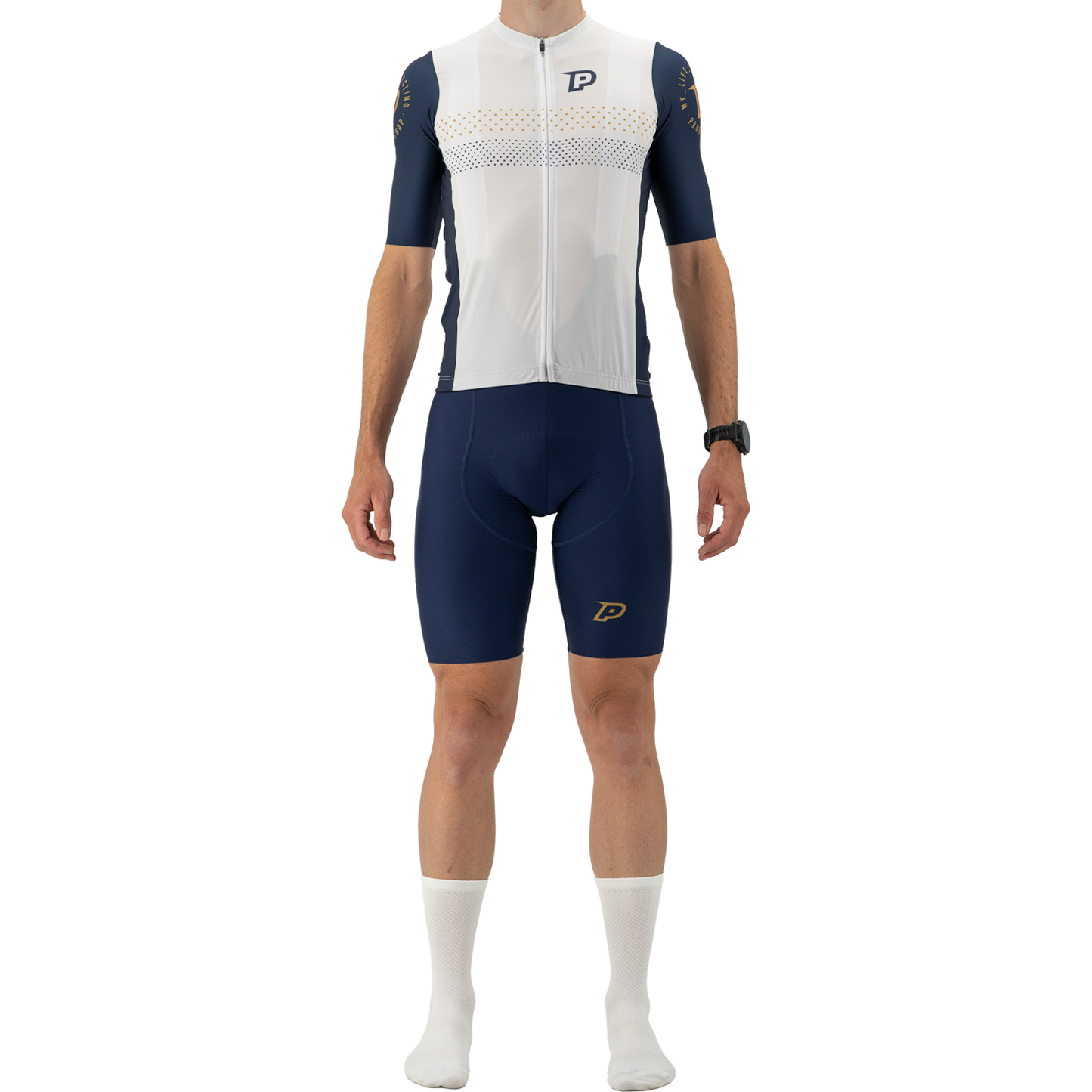 PROBIKESHOP Short-Sleeved Jersey Navy/White