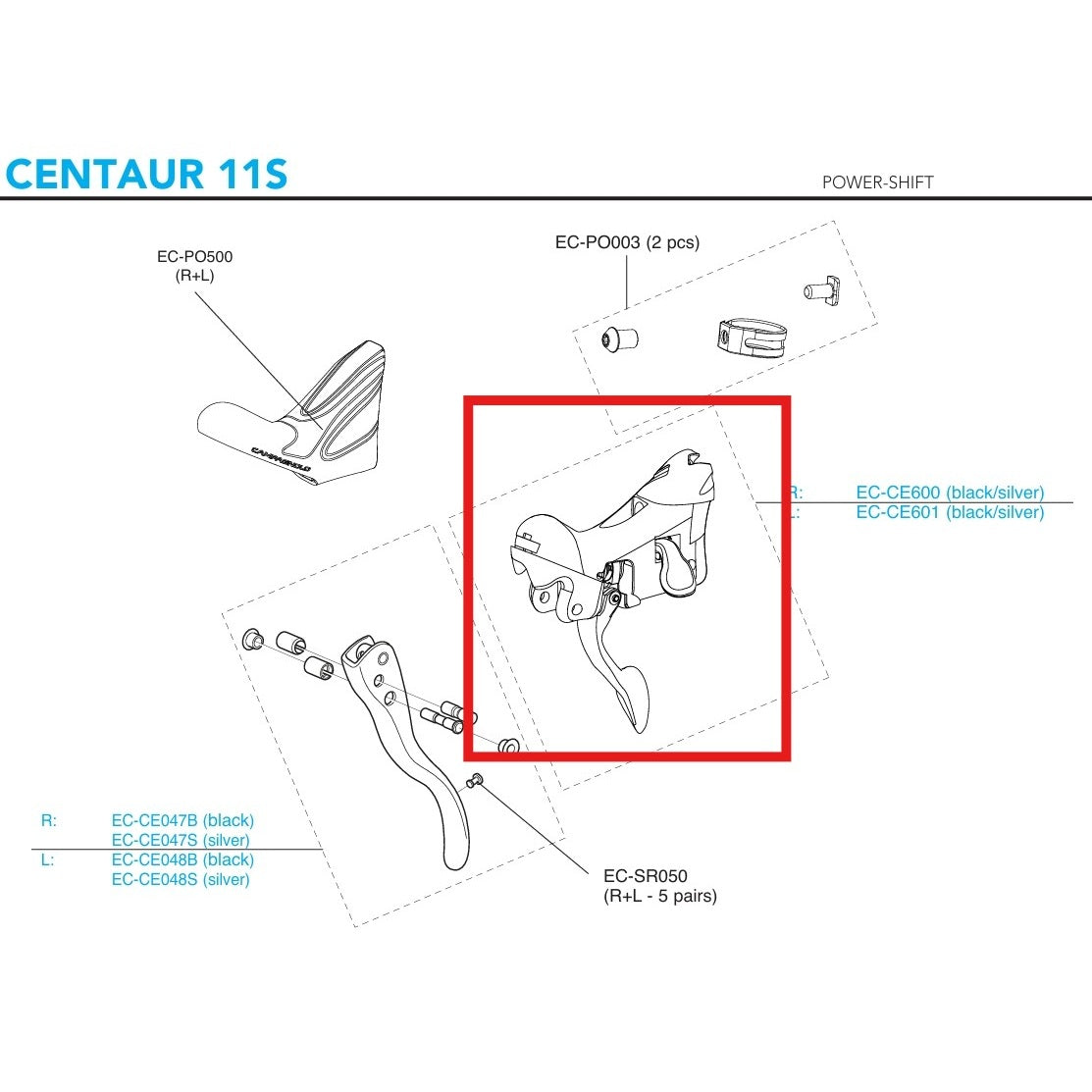 ΜΠΛΟΚ ΔΕΙΚΤΏΝ ΔΕΞΙΟΎ ΧΕΡΙΟΎ CAMPAGNOLO CENTAUR 2018 POWER-SHIFT 11V