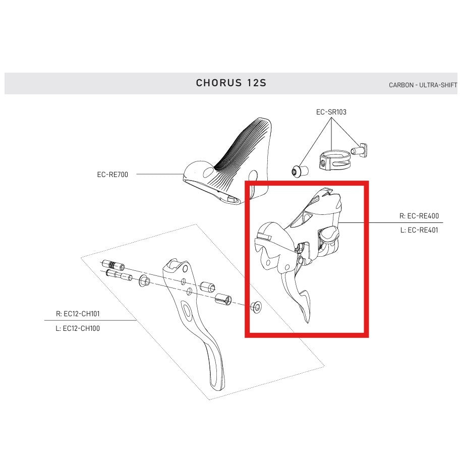 ΜΠΛΟΚ ΑΡΙΣΤΕΡΟΎ ΔΕΊΚΤΗ CAMPAGNOLO RECORD/CHORUS ULTRA-SHIFT 12V 2019