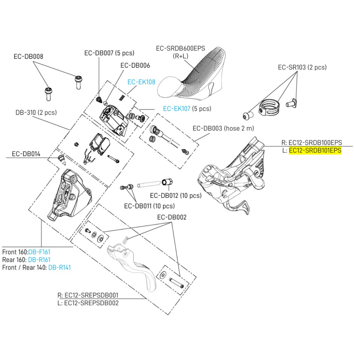 CAMPAGNOLO SUPER RECORD EPS 12V δισκόφρενο αριστερό σώμα ταχυτήτων 2019