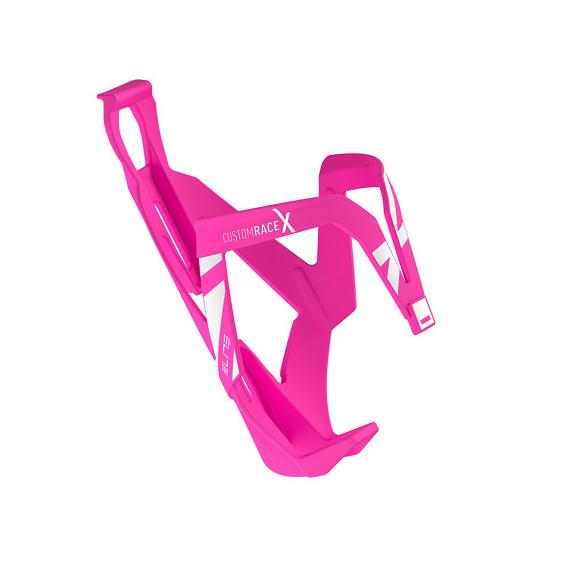 ELITE CUSTOM RACE X bottle cage Pink Fluo Logo White