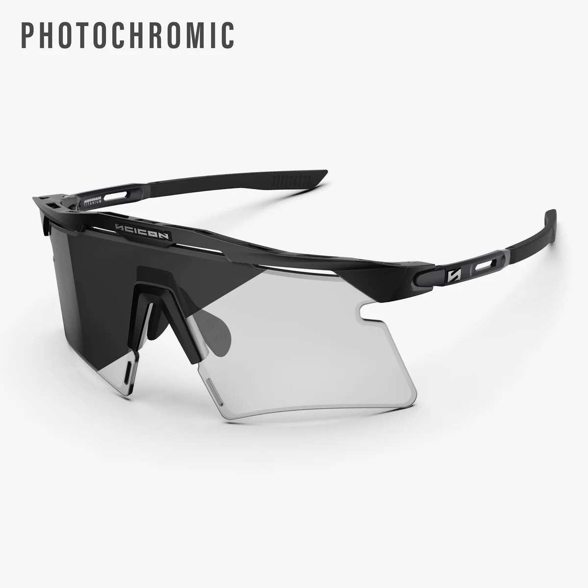 SCICON AEROSHADE 2.0 TITANIUM Glasses Black Matt Grey Photochromic Lens
