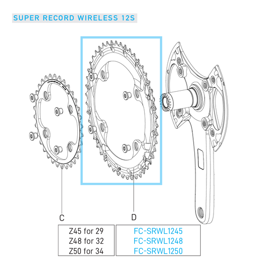 Εξωτερική 12V CAMPAGNOLO SUPER RECORD WRL δίσκος