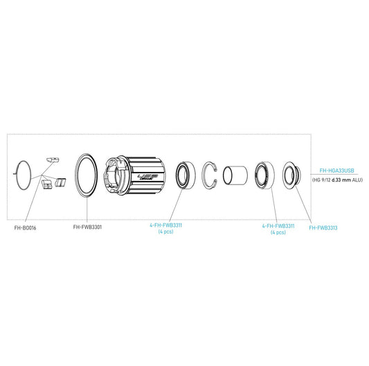 CAMPAGNOLO USB Τύπος SHIMANO HG 9/10/11 V Αλουμινίου σώμα ελεύθερου τροχού