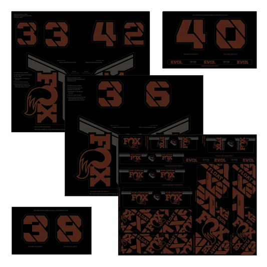 FOX fork and shock absorber sticker kit Brown