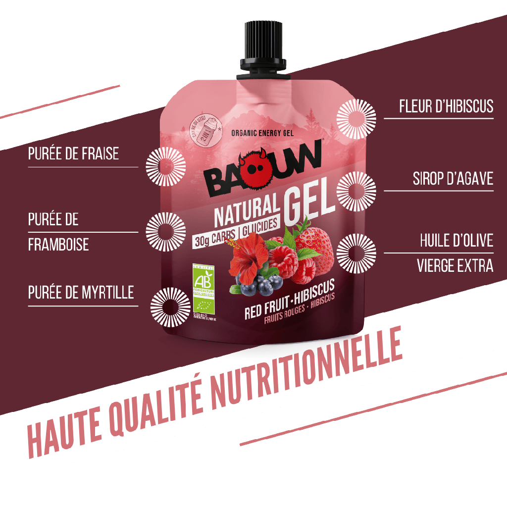 BAOUW Organic Energy Gel Κόκκινα Φρούτα-Ιβίσκος (85g)