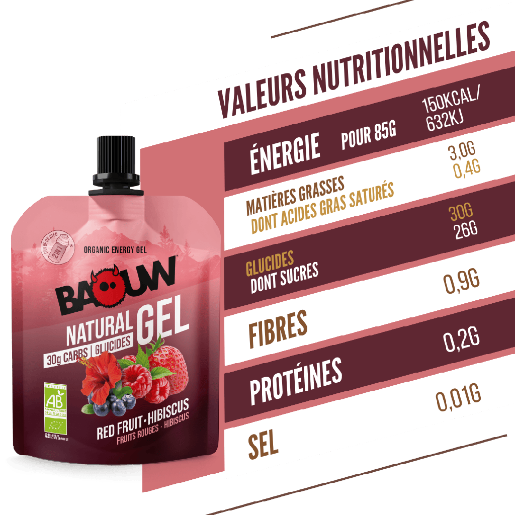 BAOUW Organic Energy Gel Κόκκινα Φρούτα-Ιβίσκος (85g)