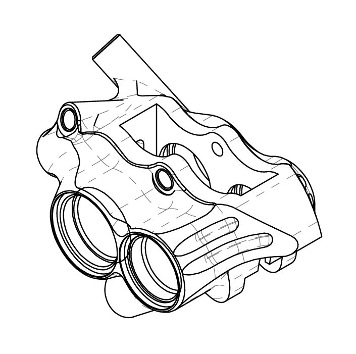 Δαγκάνα φρένων HOPE RX4 + SL FM 34mm 4 πιστόνια DOT πορτοκαλί