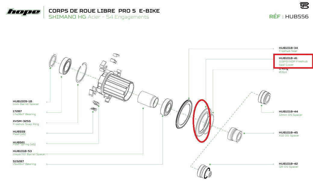 Κάλυμμα άρθρωσης για HOPE PRO 5 Shimano HG Freewheel Hub Unit