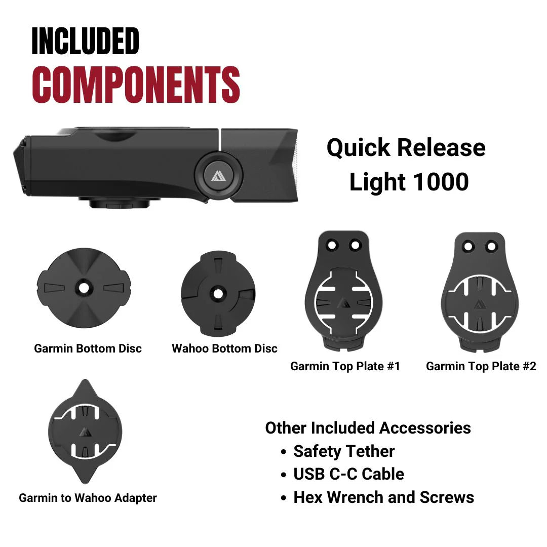 Μπροστινός φωτισμός KOM CYCLING QUICK RELEASE LIGHT 1000