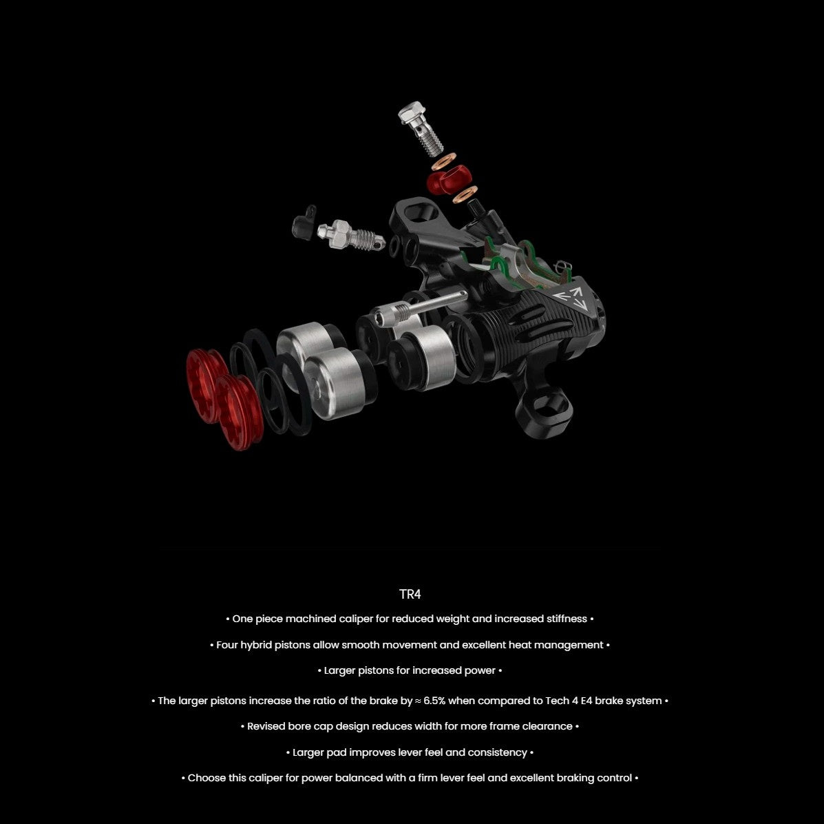 HOPE TECH 4 EVO TR4 μπροστινό φρένο ασημί/πορτοκαλί