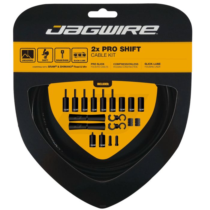 JAGWIRE ROAD AND MOUNTAIN PRO Black Derailleur Cable and Housing Kit
