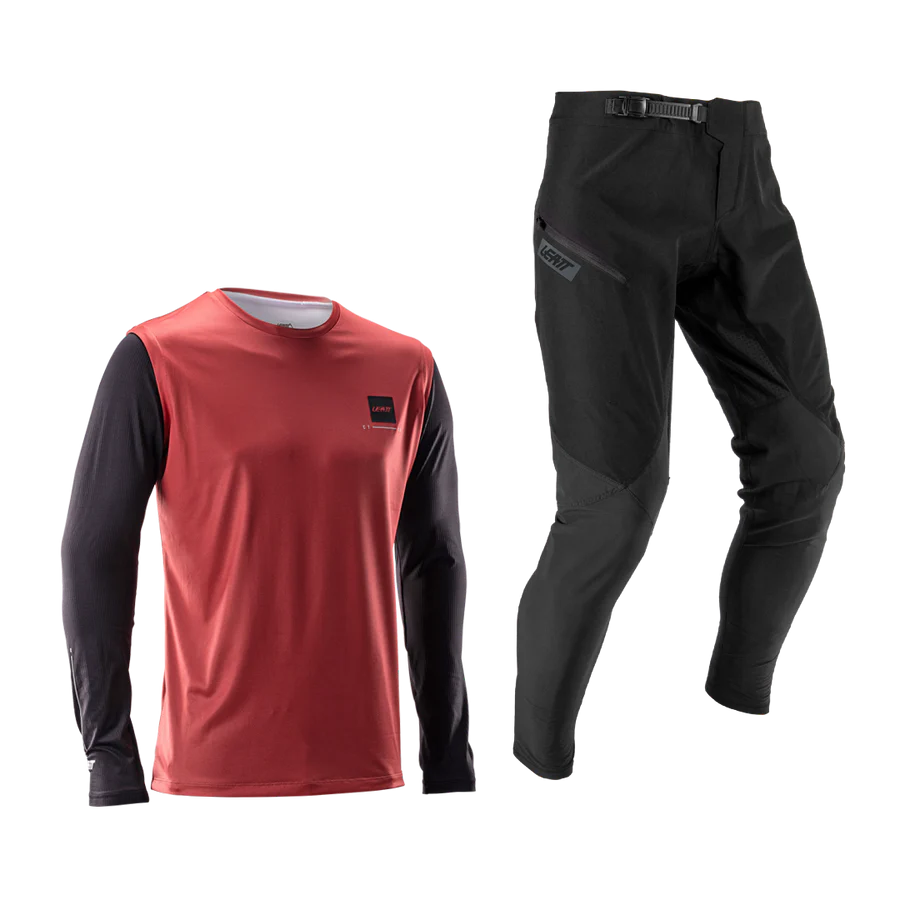 LEATT MTB GRAVITY 1.0 Jersey + Pants Kit Μαύρο/κόκκινο