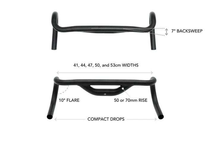 REDSHIFT Gravel Handlebar, Top Shelf 10° Flare Rise 50mm