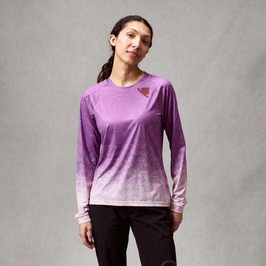 Women's ENDURA SINGLETRACK PRINT ENP Long Sleeve Purple Jersey
