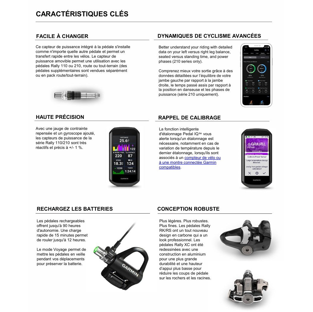 Pedals Power Meter GARMIN RALLY RS 210