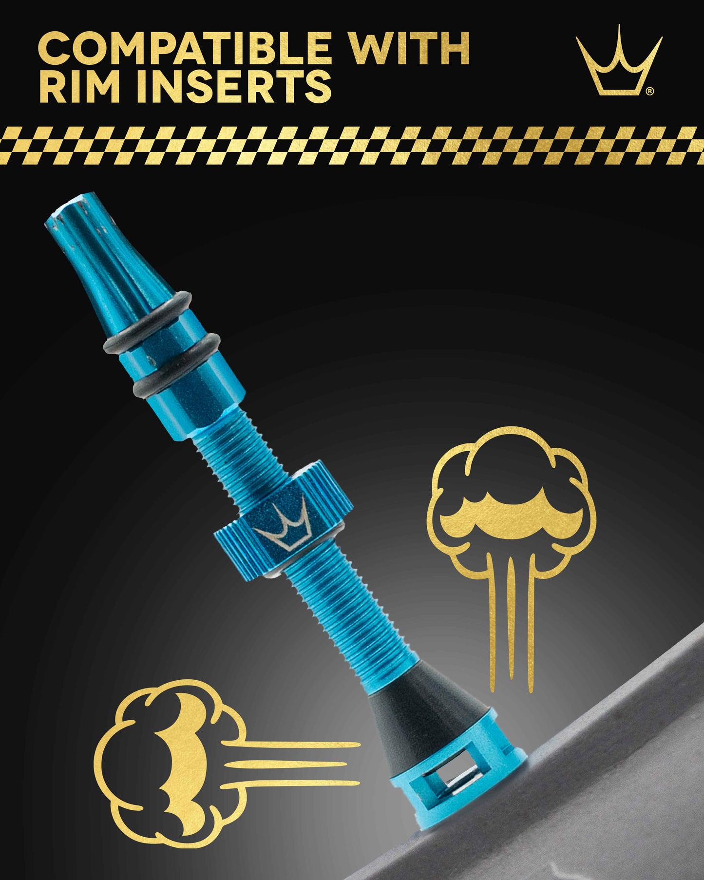 HOLESHOT FAST FLOW 60mm βαλβίδες χωρίς σωλήνες (x2) Κόκκινο