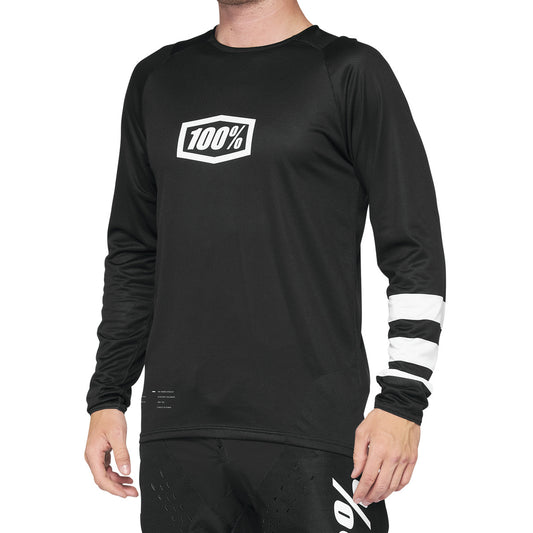 100% R-CORE Long Sleeve Jersey Μαύρο/Άσπρο