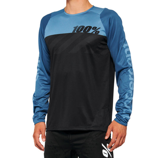 100% R-CORE Long Sleeve Jersey Μαύρο/Μπλε