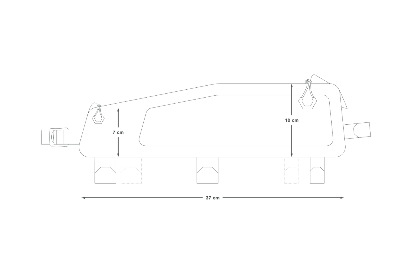 Τσάντα-πλαίσιο APIDURA BACKCOUNTRY LONG TOP TUBE PACK 1.8 L Μαύρο γκρι