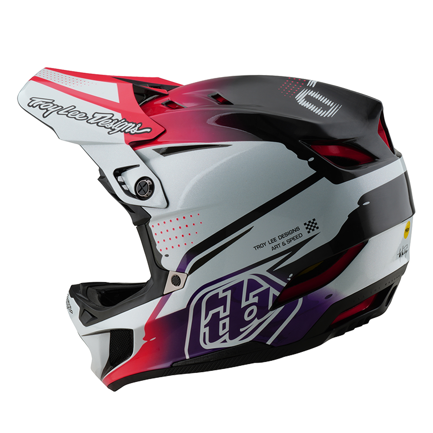 MTB Helmet TROY LEE DESIGNS D4 CARBON MIPS Drip White