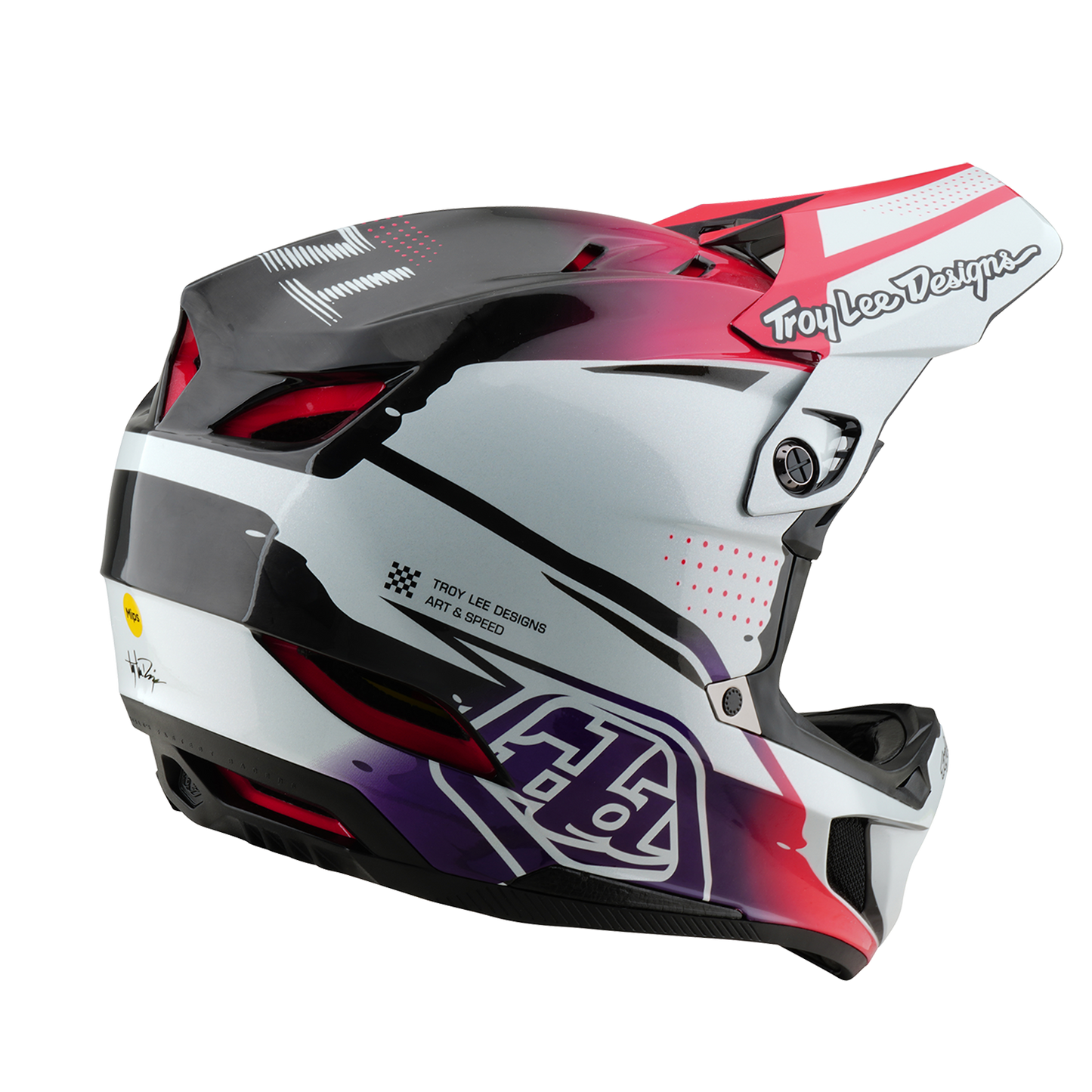 MTB Helmet TROY LEE DESIGNS D4 CARBON MIPS Drip White