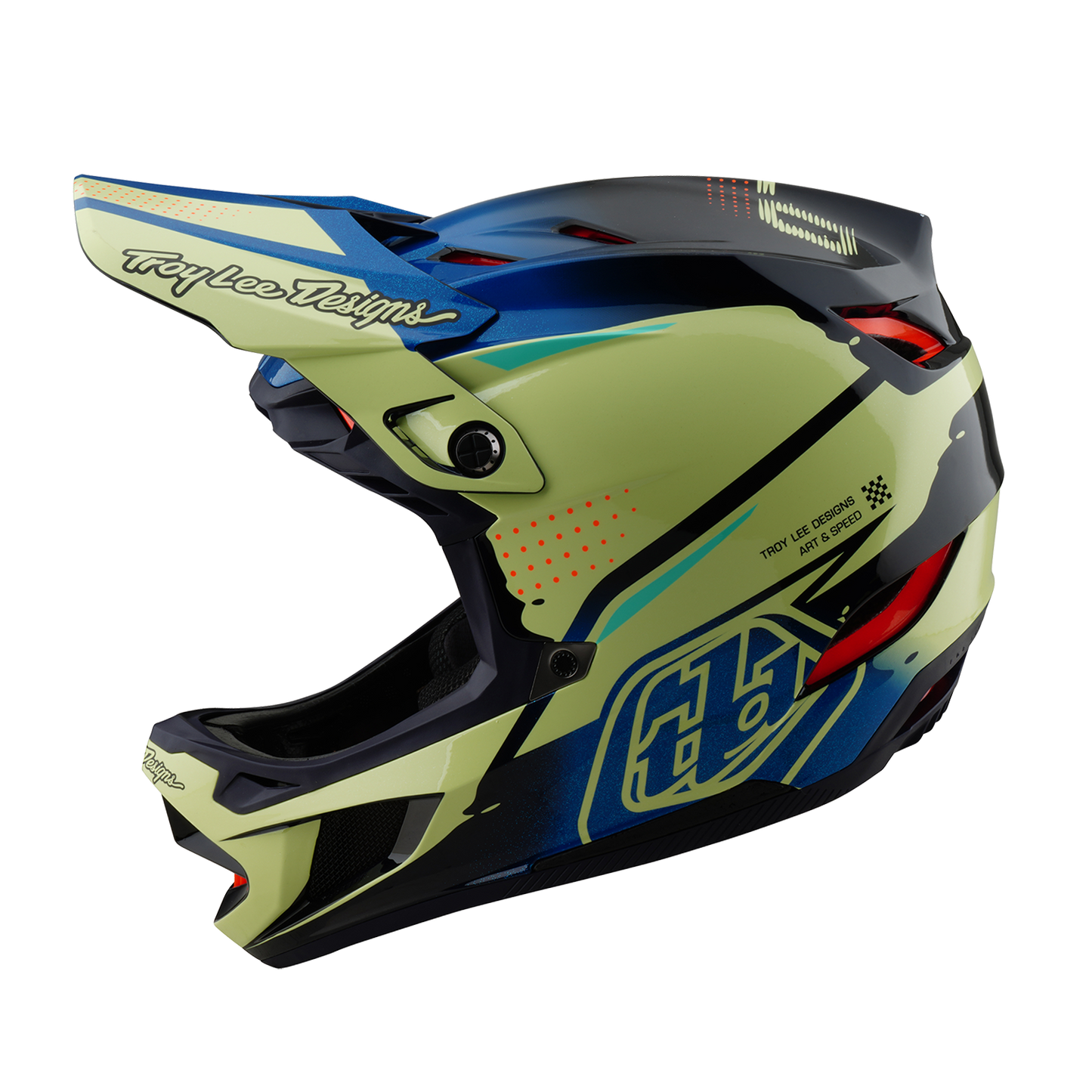 MTB Helmet TROY LEE DESIGNS D4 COMPOSITE MIPS Drip Yellow