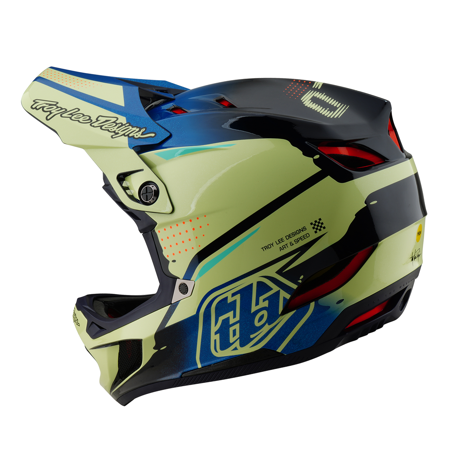 MTB Helmet TROY LEE DESIGNS D4 COMPOSITE MIPS Drip Yellow