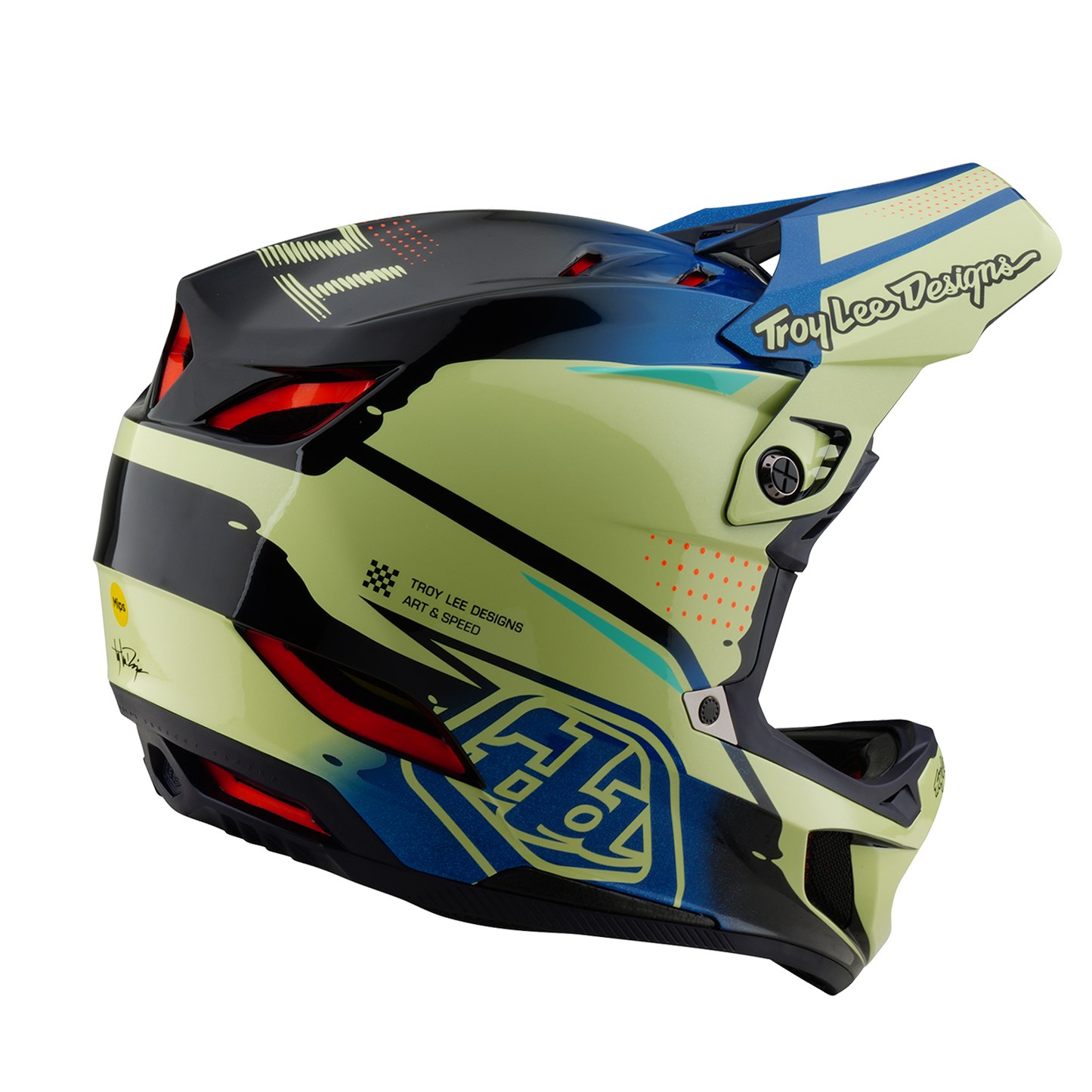 MTB Helmet TROY LEE DESIGNS D4 COMPOSITE MIPS Drip Yellow