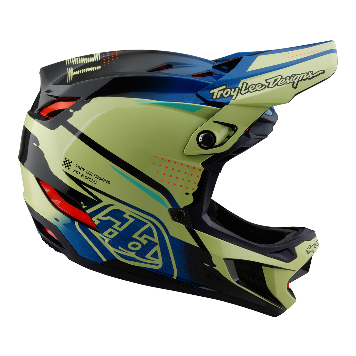 MTB Helmet TROY LEE DESIGNS D4 COMPOSITE MIPS Drip Yellow