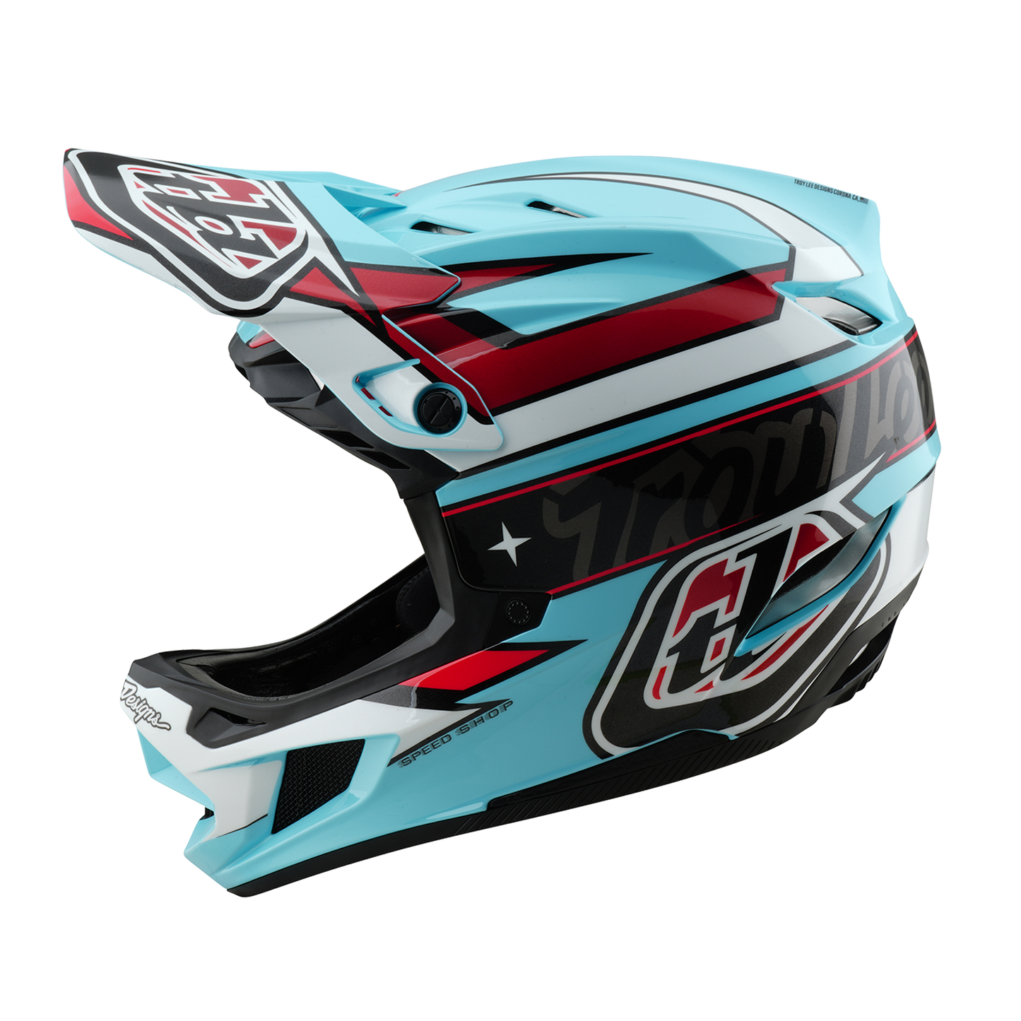 MTB Helmet TROY LEE DESIGNS D4 POLYACRYLITE MIPS LINEAR Blue