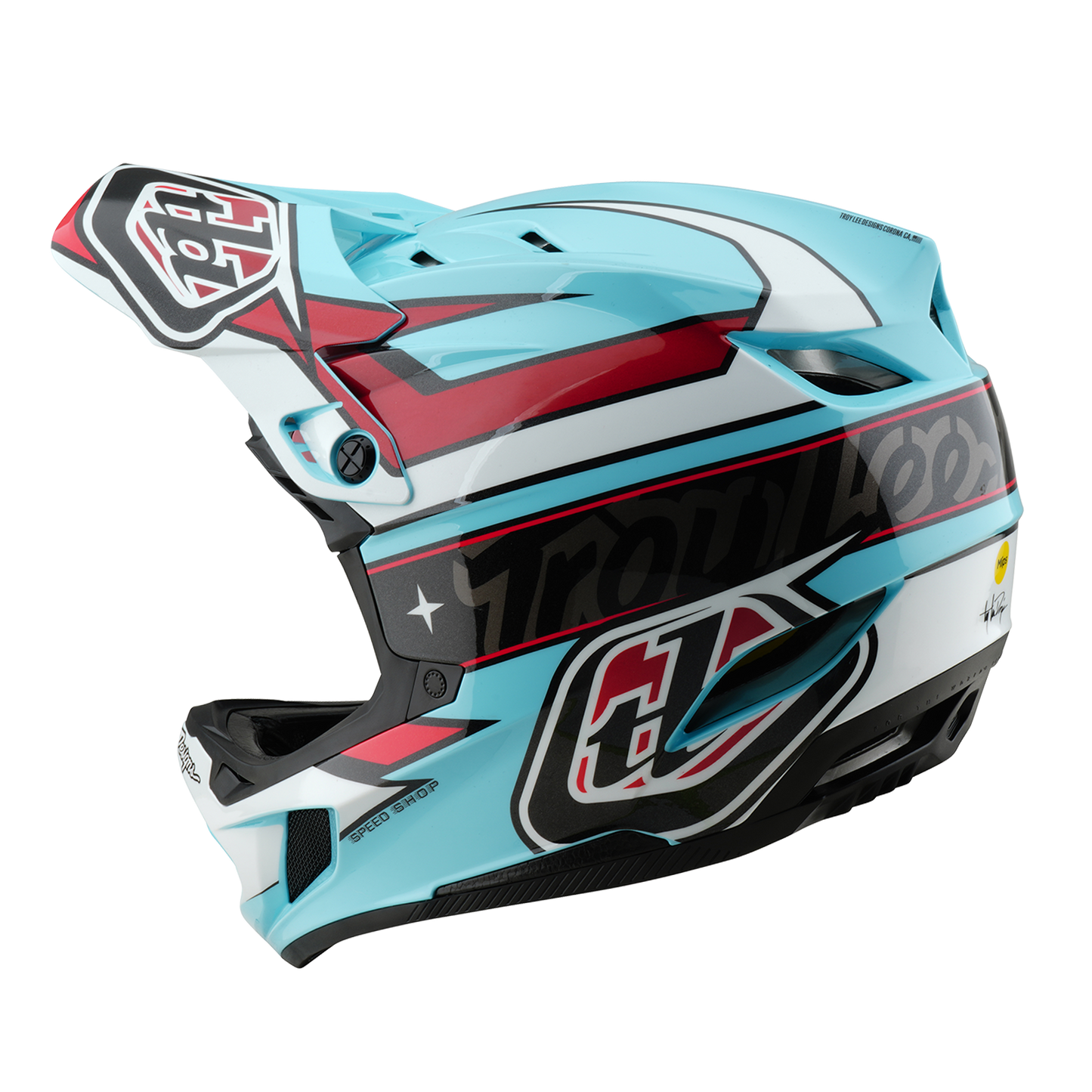 MTB Helmet TROY LEE DESIGNS D4 POLYACRYLITE MIPS LINEAR Blue