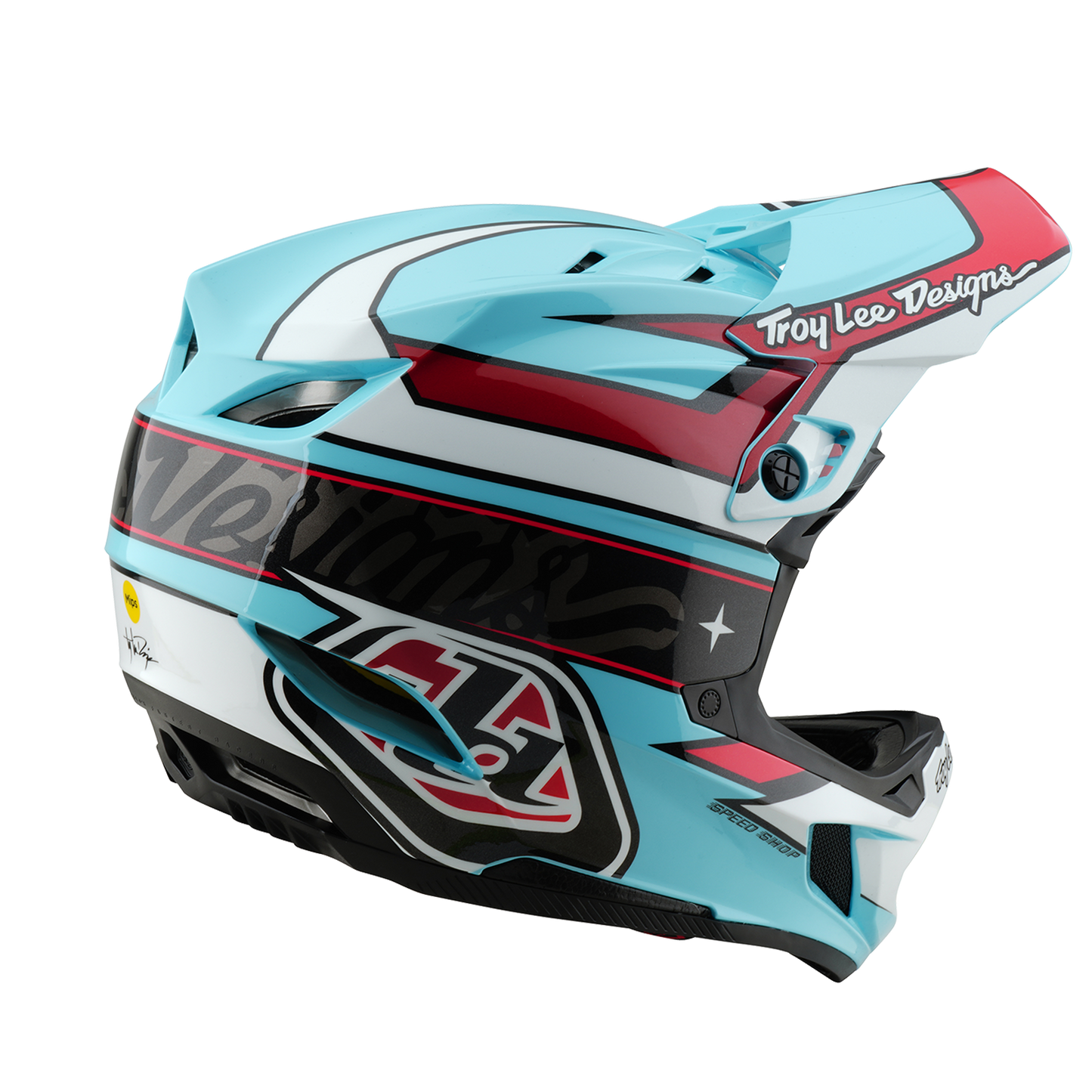 MTB Helmet TROY LEE DESIGNS D4 POLYACRYLITE MIPS LINEAR Blue