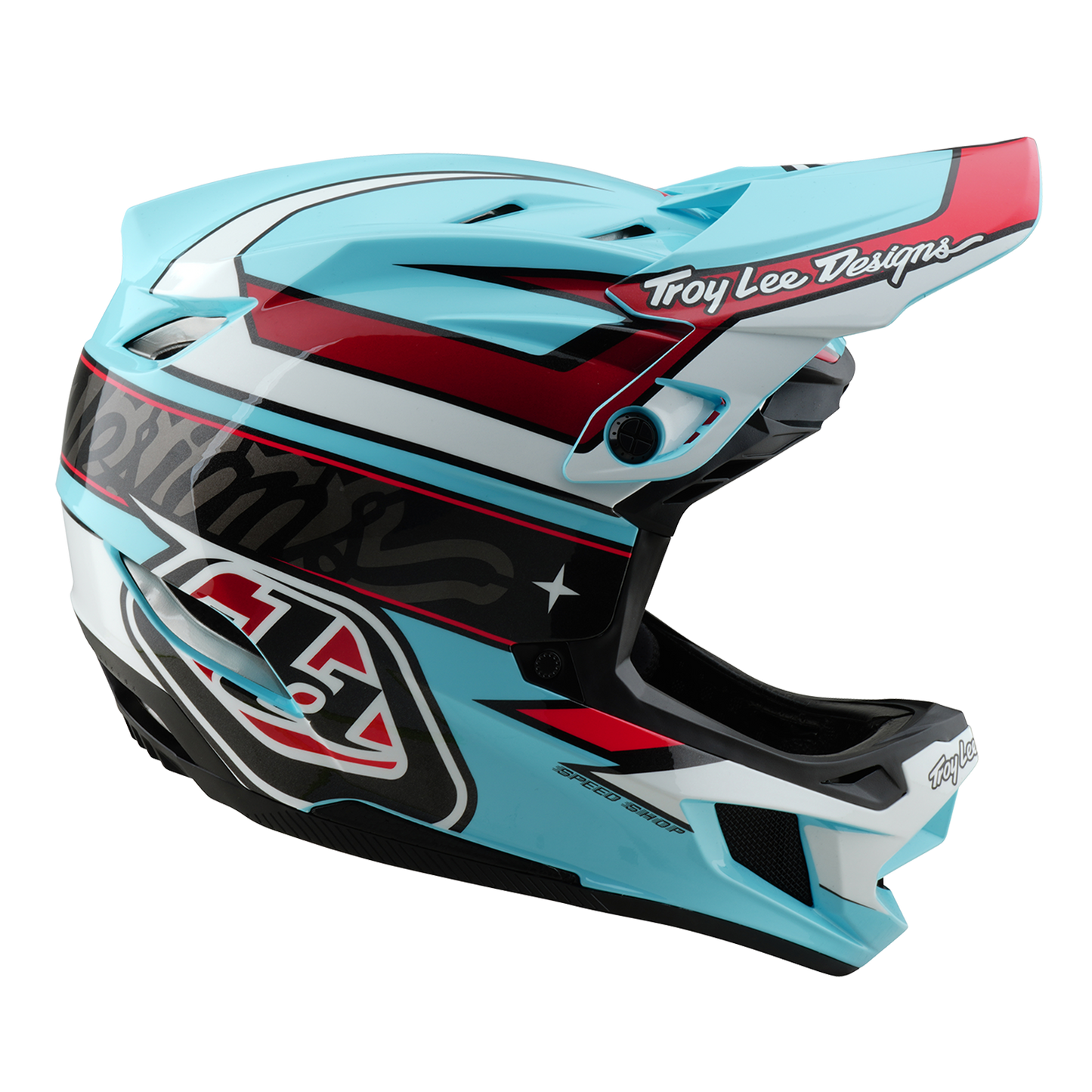 MTB Helmet TROY LEE DESIGNS D4 POLYACRYLITE MIPS LINEAR Blue