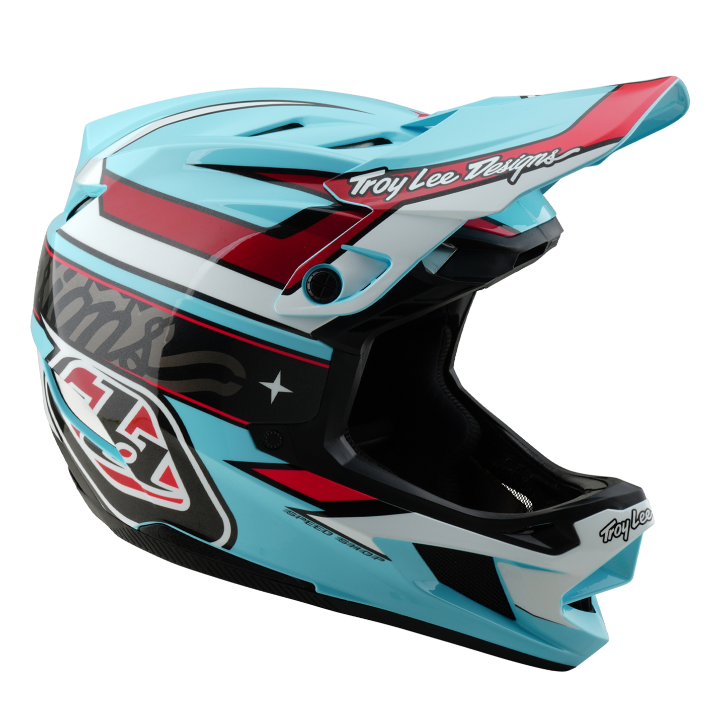 MTB Helmet TROY LEE DESIGNS D4 POLYACRYLITE MIPS LINEAR Blue