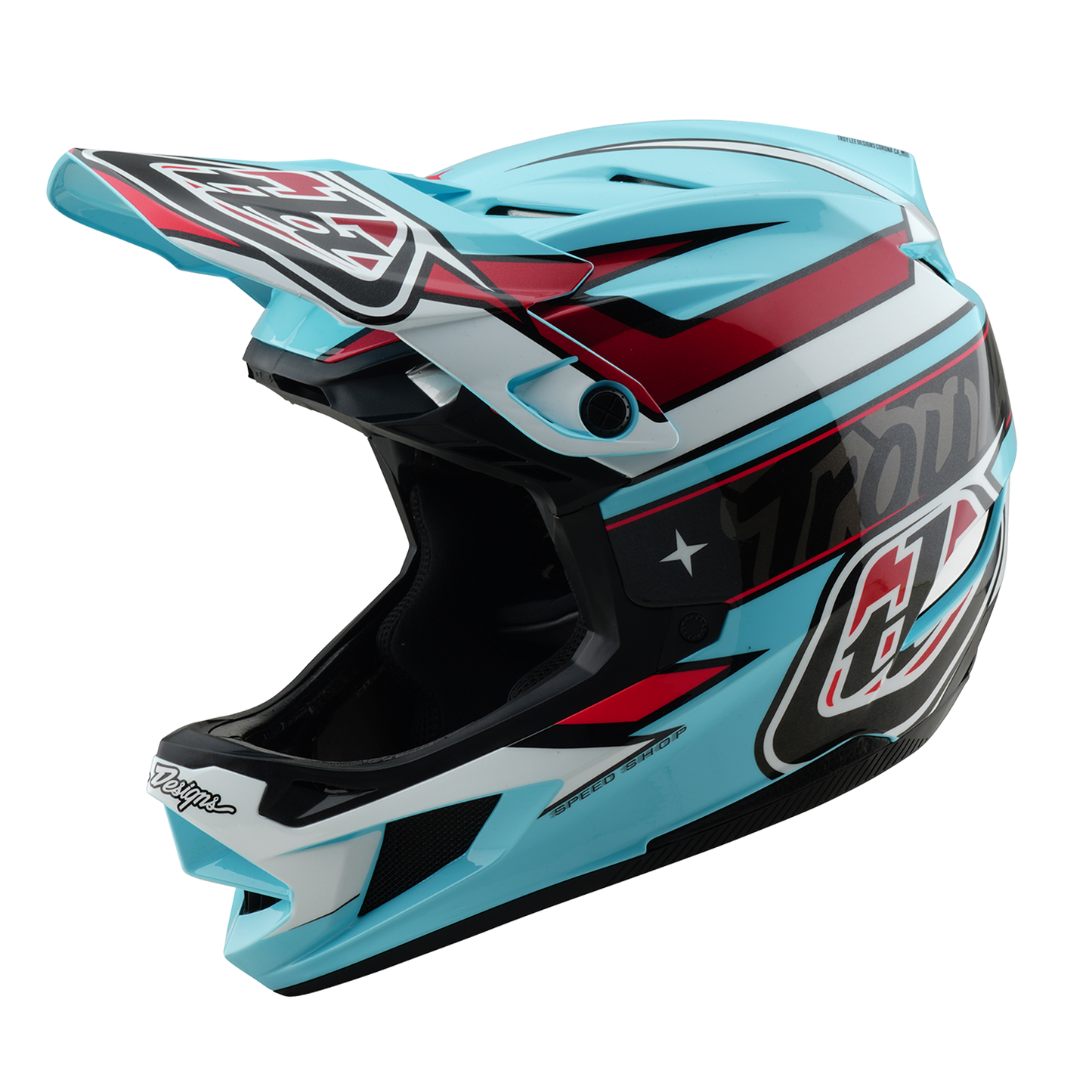 MTB Helmet TROY LEE DESIGNS D4 POLYACRYLITE MIPS LINEAR Blue