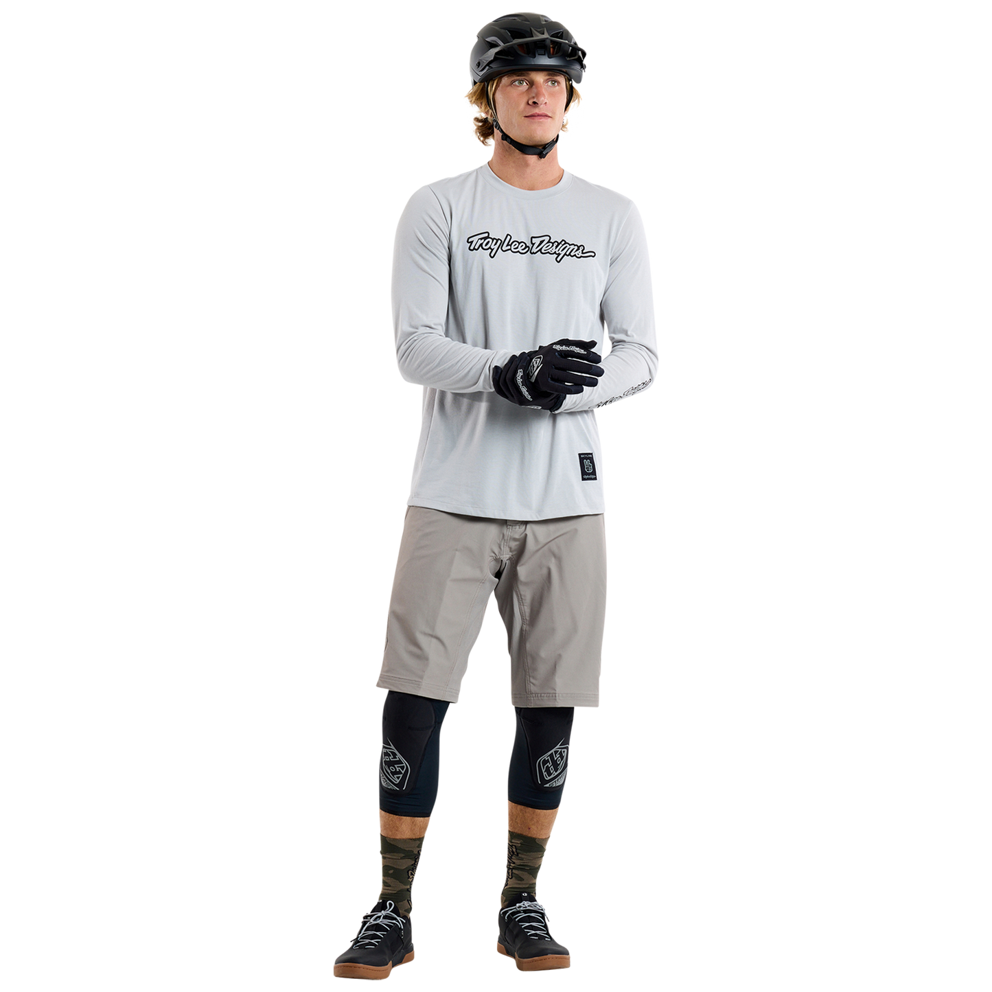 TROY LEE DESIGNS SKYLINE RIDE TEE SIGNATURE Jersey μακρυμάνικο γκρι 2025