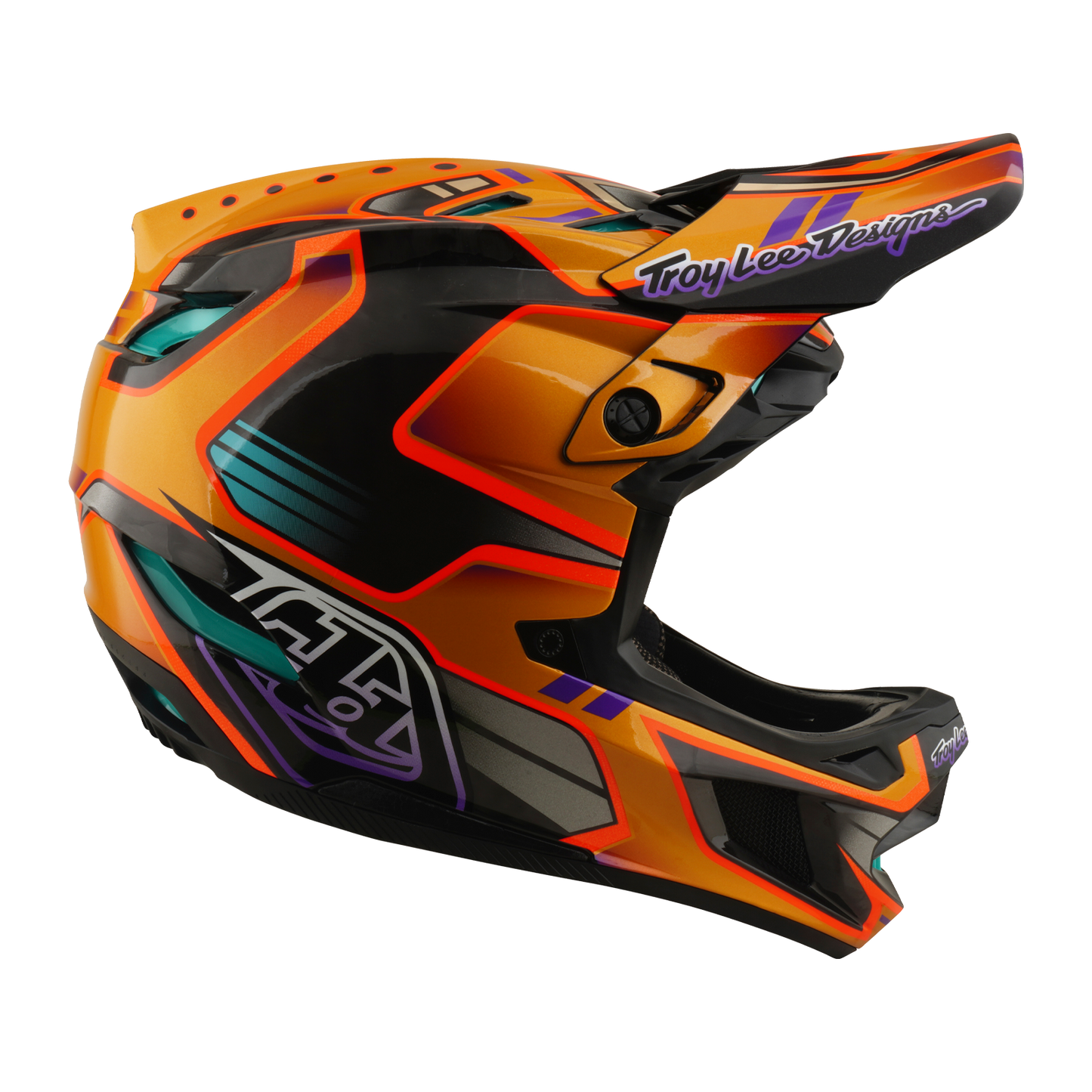 TROY LEE DESIGNS D4 CARBON MIPS Crest Gold MTB Helmet