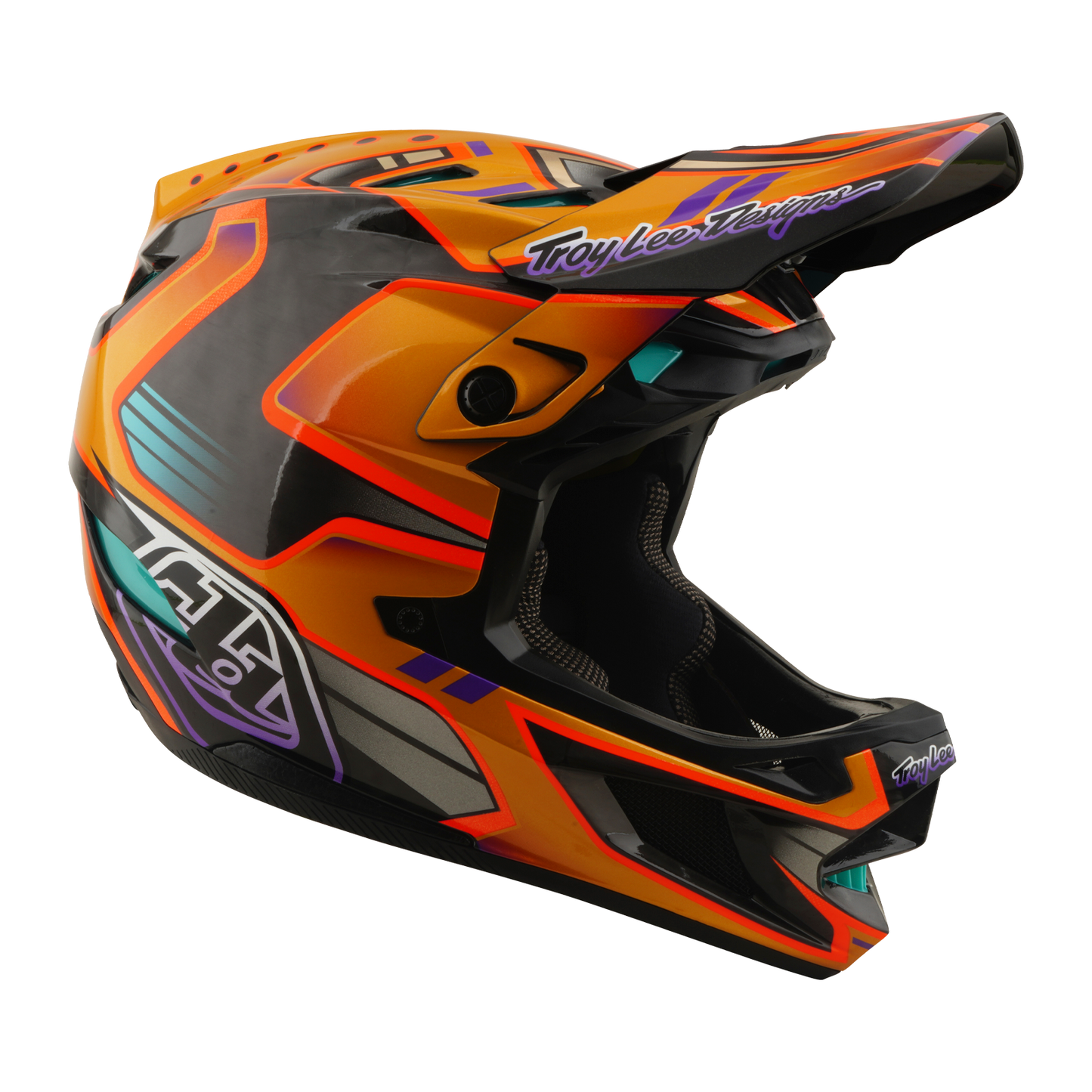 TROY LEE DESIGNS D4 CARBON MIPS Crest Gold MTB Helmet