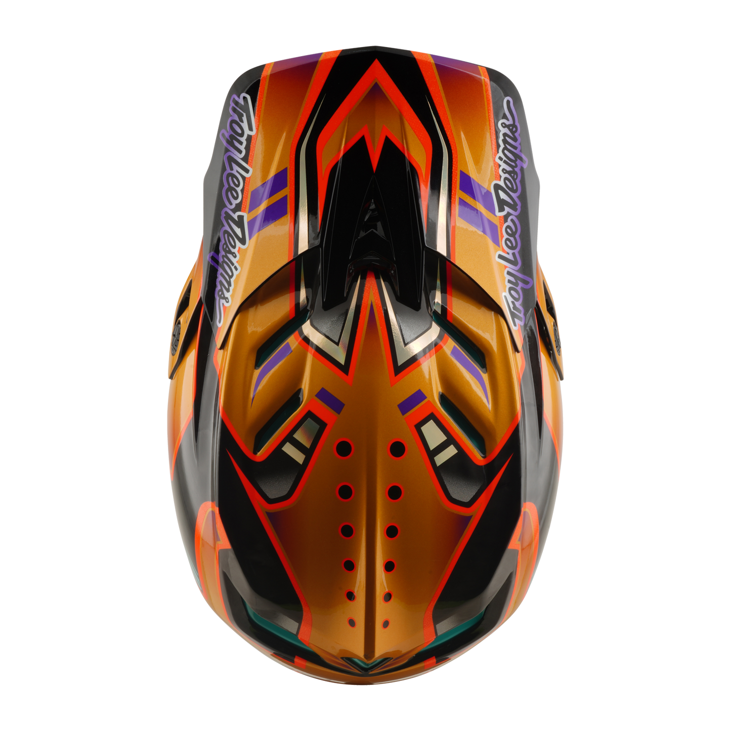 TROY LEE DESIGNS D4 CARBON MIPS Crest Gold MTB Helmet